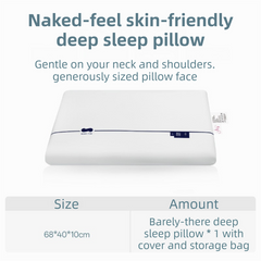 White Deep Sleep Slow Rebound Memory Foam Pillow with Washable Cover and Storage Bag - Broad Surface and All-Around Neck Supp