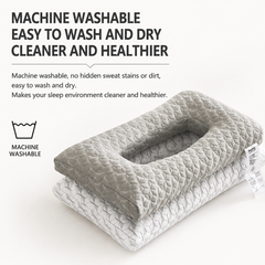 3D Knitted Ergonomic Ear Protection Pillow with Hollow Ear Relief Design & Breathable Washable Cover - High Elasticity Suppor