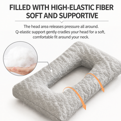 Extra Large 3D Knitted Ergonomic Ear Protection Pillow with Hollow Ear Relief Design & Breathable Washable Cover - High Elast