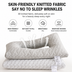 3D Knitted Ergonomic Ear Protection Pillow with Hollow Ear Relief Design & Breathable Washable Cover - High Elasticity Suppor