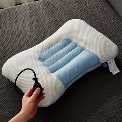 Blue Airbag Adjustable Cervical Neck Support Pillow - All Reason High Resilient Ergonomic Bed Traction Pillow with 4D Texture