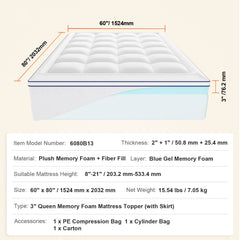 Sleep On Bedding Memory Foam Gel Mattress – Queen