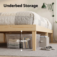 Artiss Bed Frame Double Size Wooden Base Mattress Platform Timber Pine BRUNO