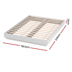Artiss Queen Bed Frame with 16Colour Led Light Wooden Platform Bed Base DAYGLOW