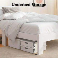 Artiss Bed Frame King Single Size Wooden White JADE
