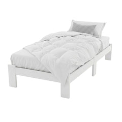 Artiss Bed Frame Single Size Wooden White JADE
