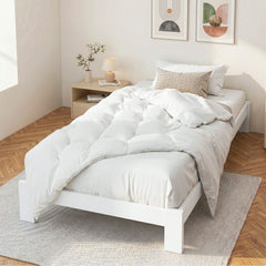 Artiss Bed Frame Single Size Wooden White JADE