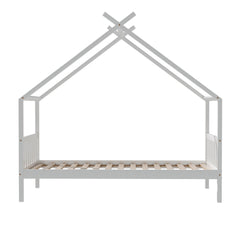 Artiss Bed Frame Wooden Base Kids Single Timber House  with 2 Storage Drawers Beds White