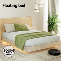 Artiss Bed Frame Double Size Floating Wooden Mattress Base Platform Timber ODIN