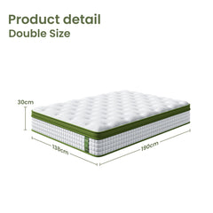 BedStory Pocket Spring Memory Foam Latex Hybrid Mattress – Double