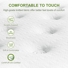 BedStory Pocket Spring Latex Hybrid Euro Top Mattress – King