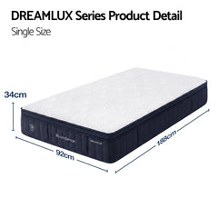 RoomSense Pocket Spring Memory Foam Hybrid Gel Mattress – King Single