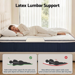 RoomSense Pocket Spring Memory Foam Latex Hybrid Mattress – King Single